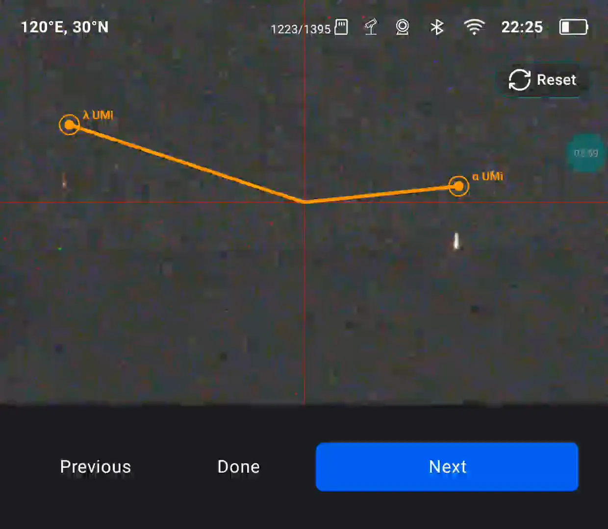 Second AR stage: match α UMi and λ UMi to their respective markers in Live View