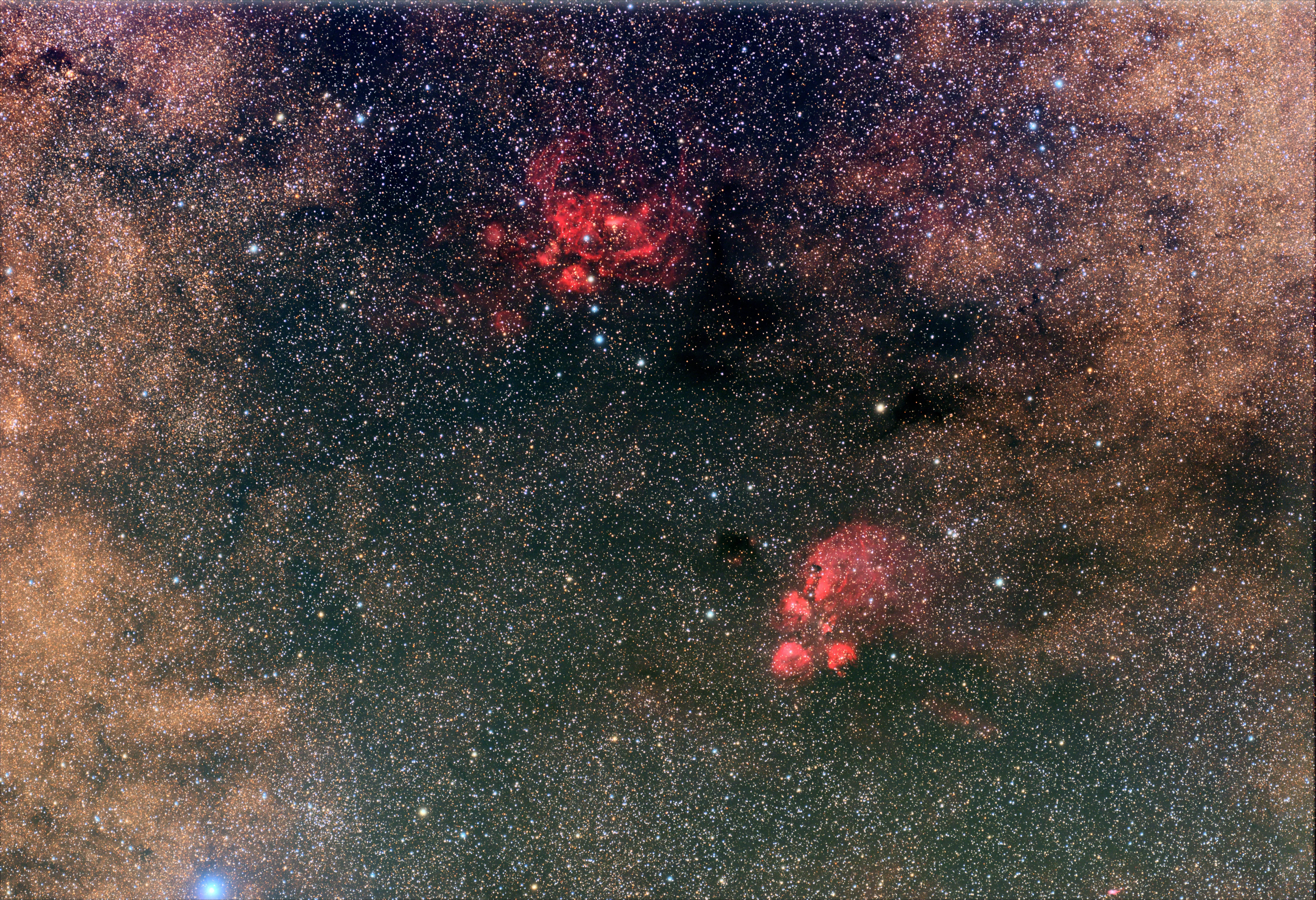 Cat's Paw & Lobster Nebulae