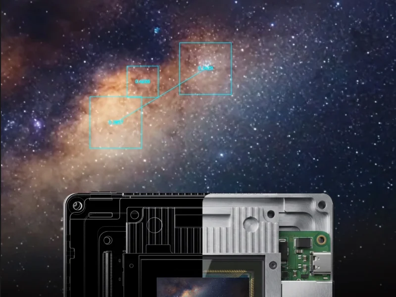 ArcBlue sensor-level guiding interface over a Milky Way tracking scene